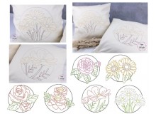 Stickserie - Kreisblumen Doodle